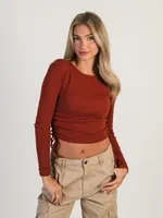 HARLOW RACHEL RUCHED LONG SLEEVE - CINNAMON CLEARANCE