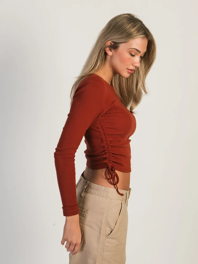 HARLOW RACHEL RUCHED LONG SLEEVE - CINNAMON CLEARANCE