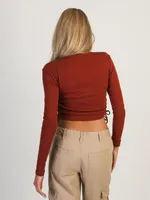 HARLOW RACHEL RUCHED LONG SLEEVE - CINNAMON CLEARANCE