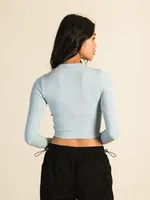 COL ROULÉ À MANCHES LONGUES SANS COUTURE HARLOW - BLEU CLAIR