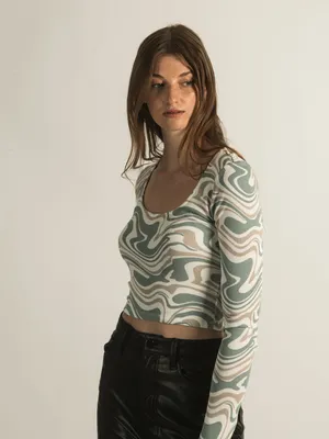 HARLOW BECKY COL ROND MANCHES LONGUES IMPRIMÉES - DÉSTOCKAGE