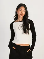 HARLOW BLAIR LONG SLEEVE RAGLAN - BLACK CLEARANCE