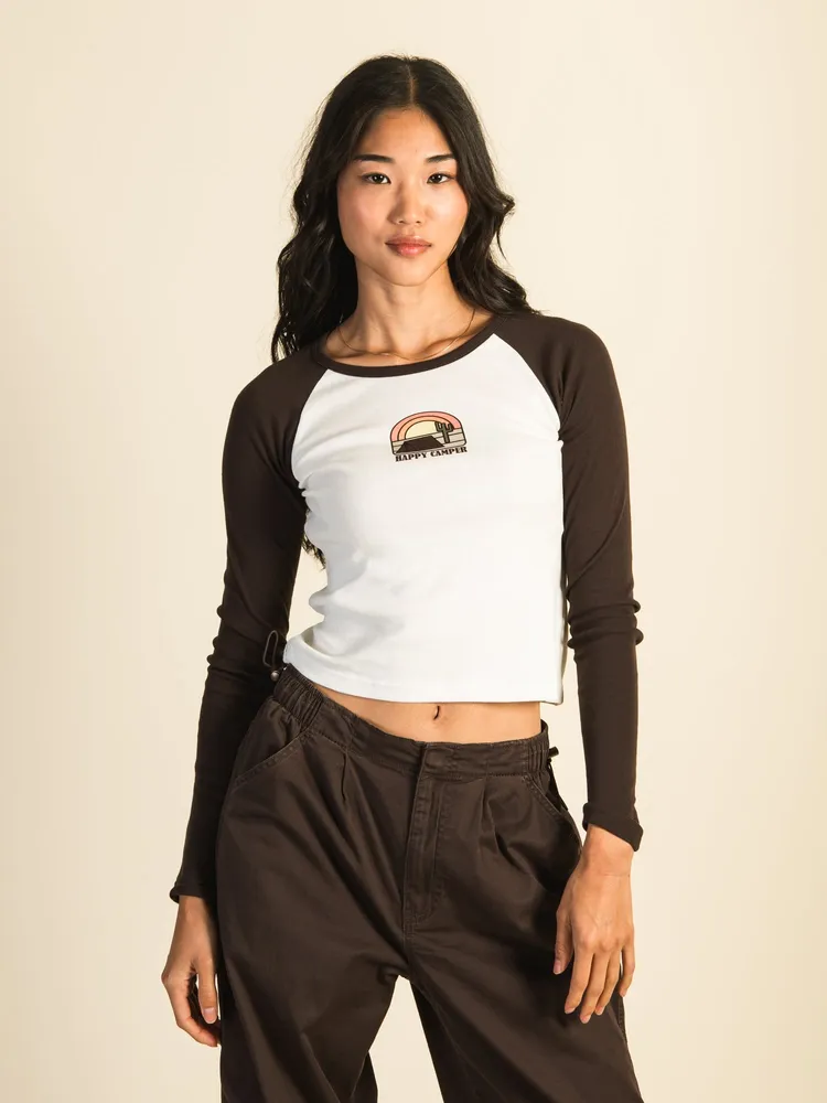 HARLOW BLAIR LONG SLEEVE RAGLAN - CREAM CLEARANCE