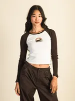 HARLOW BLAIR LONG SLEEVE RAGLAN - CREAM CLEARANCE