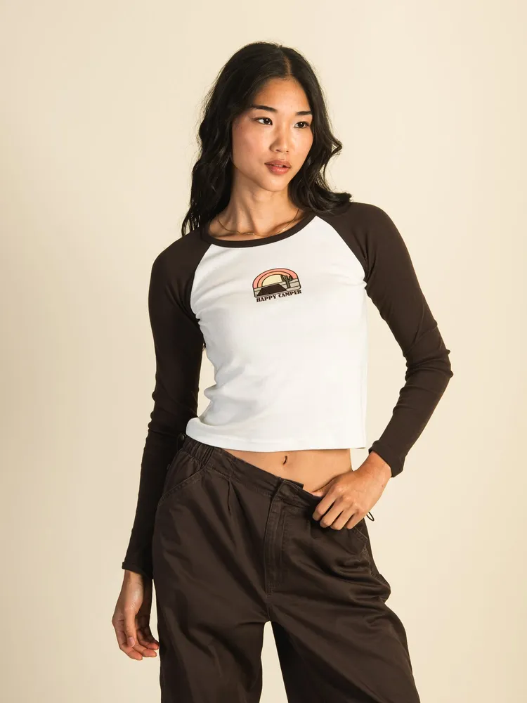 HARLOW BLAIR LONG SLEEVE RAGLAN - CREAM CLEARANCE