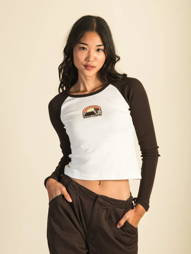 HARLOW BLAIR LONG SLEEVE RAGLAN - CREAM CLEARANCE