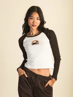 HARLOW BLAIR LONG SLEEVE RAGLAN - CREAM CLEARANCE