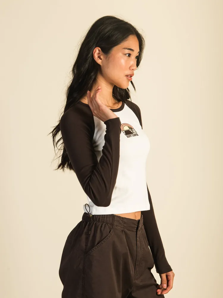 HARLOW BLAIR LONG SLEEVE RAGLAN - CREAM CLEARANCE