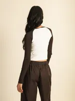 HARLOW BLAIR LONG SLEEVE RAGLAN - CREAM CLEARANCE