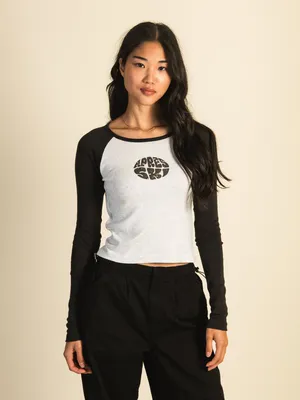 HARLOW BLAIR LONG SLEEVE RAGLAN MELANGE - CLOUD CLEARANCE