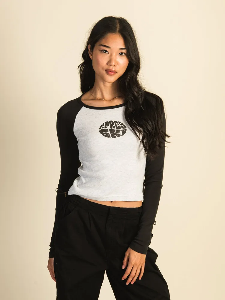 HARLOW BLAIR LONG SLEEVE RAGLAN MELANGE - CLOUD CLEARANCE