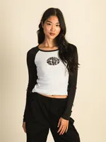 HARLOW BLAIR LONG SLEEVE RAGLAN MELANGE - CLOUD CLEARANCE