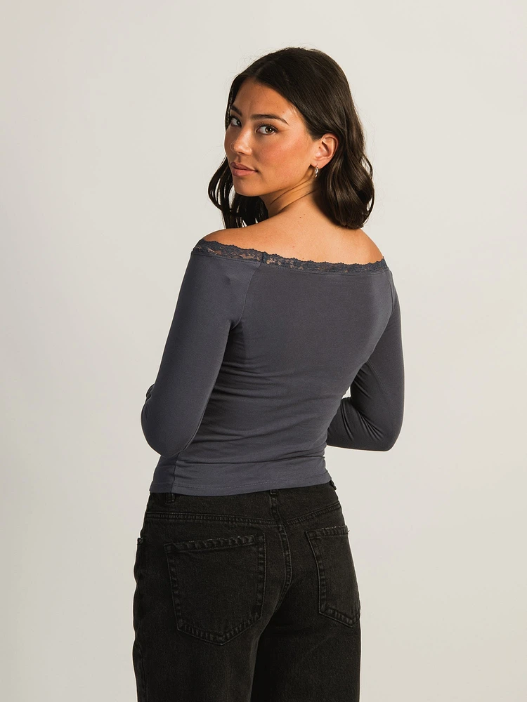 T-SHIRT HARLOW SCARLETT MANCHES LONGUES - NAVY