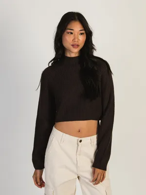 HARLOW SADIE MOCKNECK SWEATER - BROWN CLEARANCE