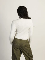 HARLOW RIBBED MOCKNECK ZIP UP