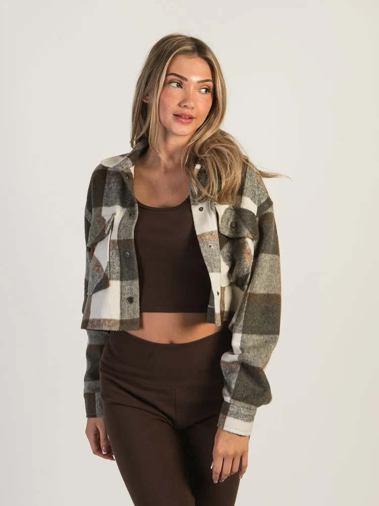 HARLOW BRITTANY CROPPED JACKET - GREY/WHITE CLEARANCE