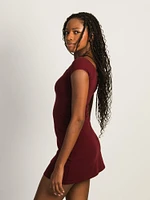 HARLOW ROSALIE DRESS - BURGUNDY