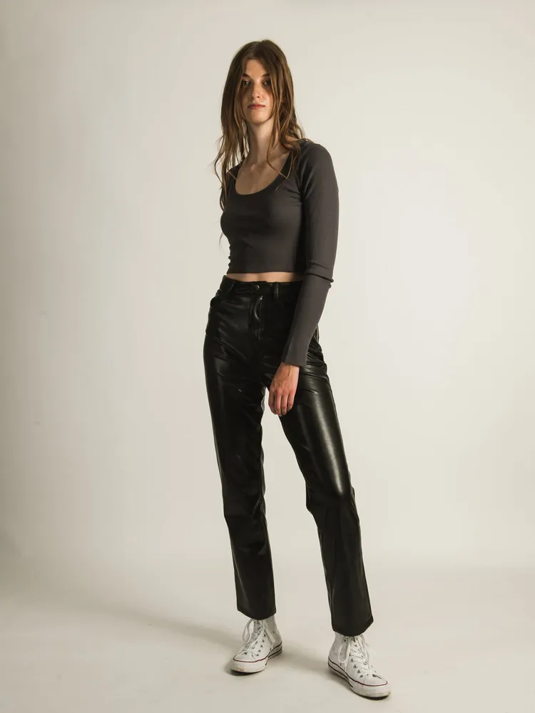 HARLOW HIGH RISE VEGAN LEATHER PANTS - CLEARANCE