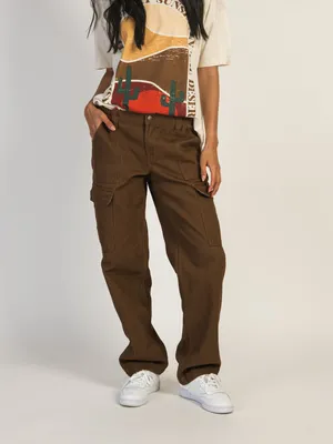 HARLOW LOW RISE CARGO PANT - CHOCOLATE CLEARANCE