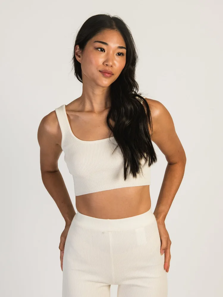 HARLOW HOLLY RIBBED TANK TOP - CREAM CLEARANCE