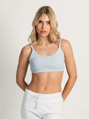 HARLOW RIBBED OPEN BACK BRALETTE - BABY BLUE CLEARANCE