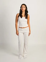 HARLOW PAYTON POINTELLE PRINT PANT - WHITE/PINK