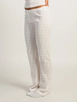 HARLOW PAYTON POINTELLE PRINT PANT - WHITE/PINK