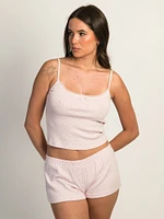 HARLOW MALLORY HEART TANK TOP - BABY PINK