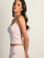 HARLOW MALLORY HEART TANK TOP - BABY PINK