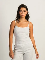 HARLOW PAYTON POINTELLE MELANGE TANK - CLOUD