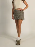 HARLOW PLAID PLEATED SKIRT - GREY CLEARANCE