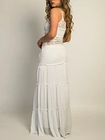 HARLOW TIERED SKIRT - WHITE