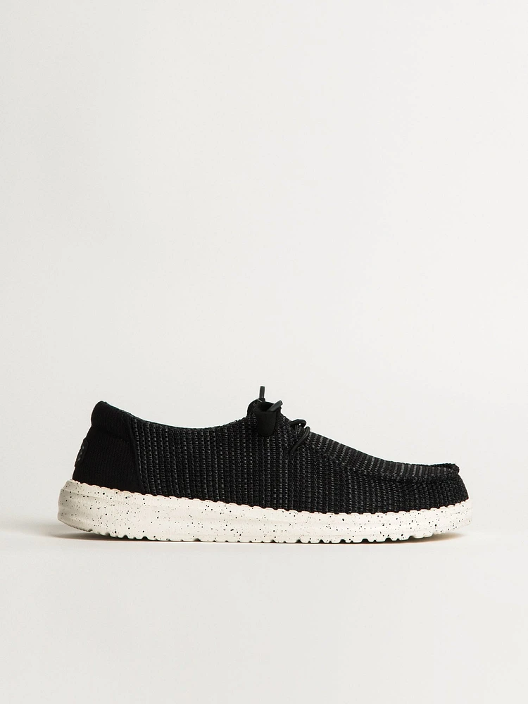 WOMENS HEYDUDE WENDY STRETCH SOX SNEAKER - BLACK/WHITE