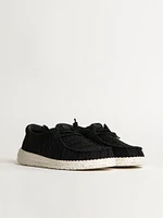 WOMENS HEYDUDE WENDY STRETCH SOX SNEAKER - BLACK/WHITE