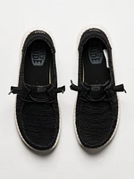 WOMENS HEYDUDE WENDY STRETCH SOX SNEAKER - BLACK/WHITE