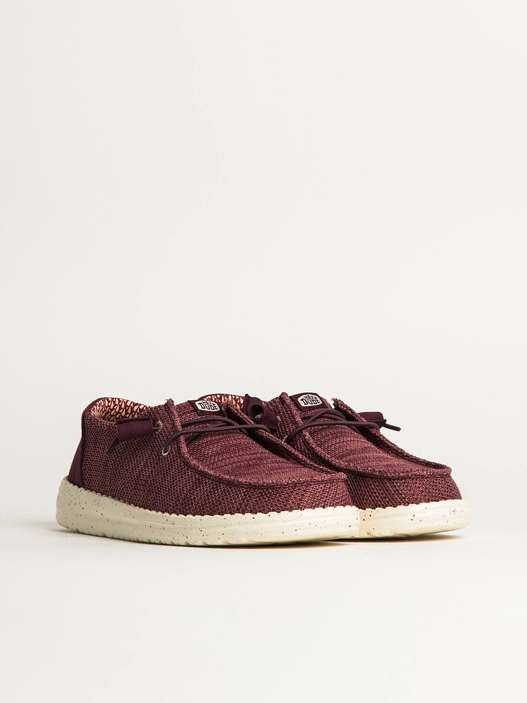 WOMENS HEYDUDE WENDY STRETCH SOX - BURGUNDY