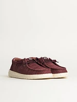 WOMENS HEYDUDE WENDY STRETCH SOX - BURGUNDY