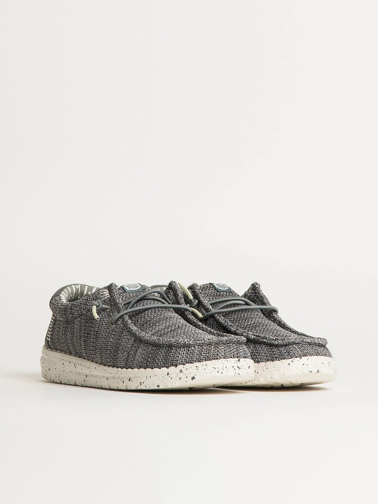 KIDS HEYDUDE WALLY YOUTH STRETCH SOX - GREY
