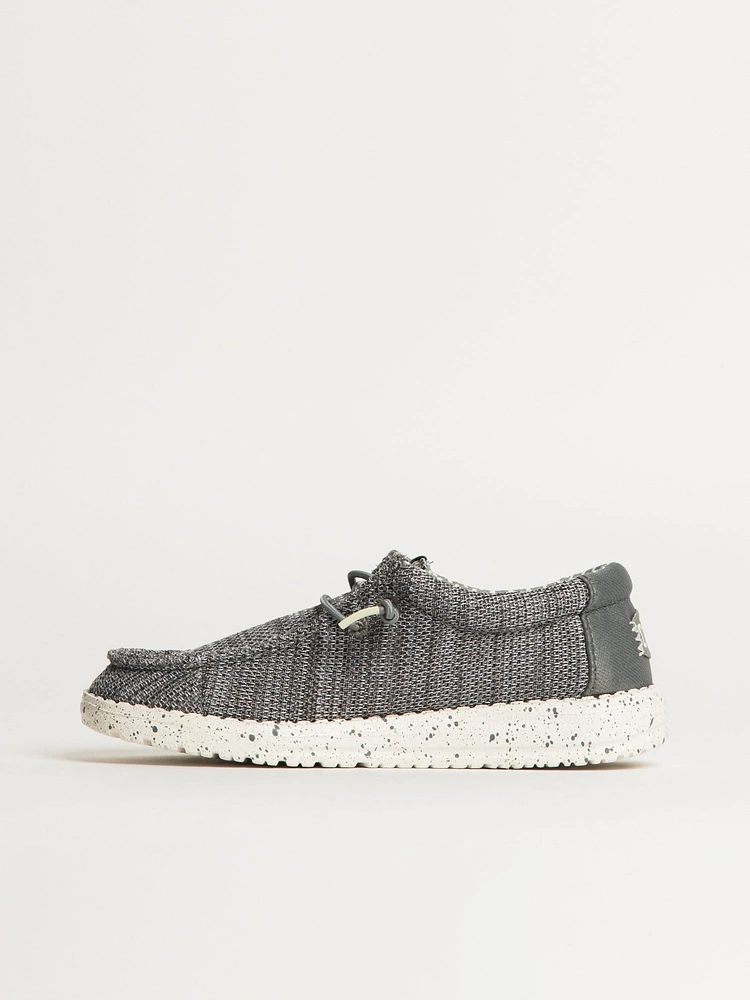 KIDS HEYDUDE WALLY YOUTH STRETCH SOX - GREY