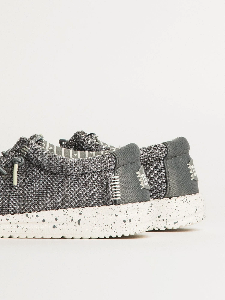 KIDS HEYDUDE WALLY YOUTH STRETCH SOX - GREY