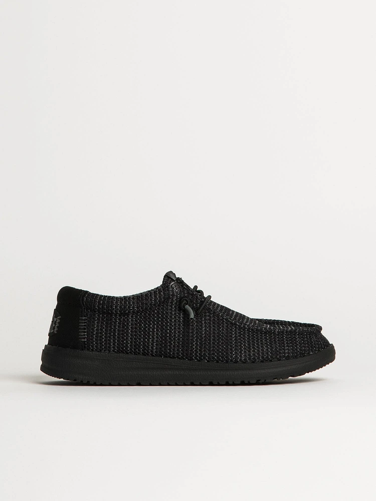 KIDS HEYDUDE WALLY YOUTH STRETCH SOX - BLACK