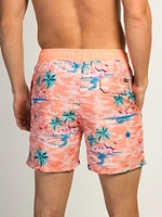 ISLAND HAZE PALM 5IN VOLLEY SHORT - PEACH