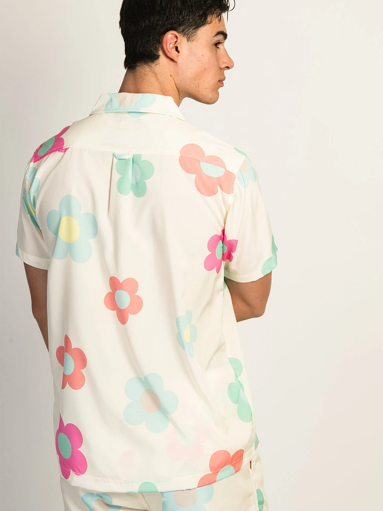 ISLAND HAZE DAISY CHEMISE TISSÉE À MANCHES COURTES - CRÈME