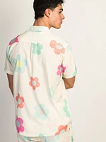 ISLAND HAZE DAISY CHEMISE TISSÉE À MANCHES COURTES - CRÈME
