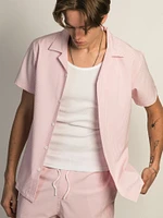 CHEMISE MANCHES COURTES ISLAND HAZE SEERSUCKER – ROSE CLAIR