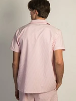 CHEMISE MANCHES COURTES ISLAND HAZE SEERSUCKER – ROSE CLAIR