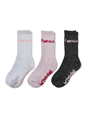 IMPALA SPARKLE SKAT 3 PACK SOX SOCKS - CLEARANCE