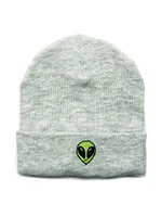 KOLBY BLACK EMBROIDERED BEANIE - ALIEN - CLEARANCE
