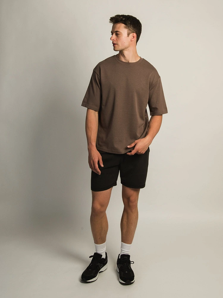 KOLBY BOXY FIT TEE - MARRON