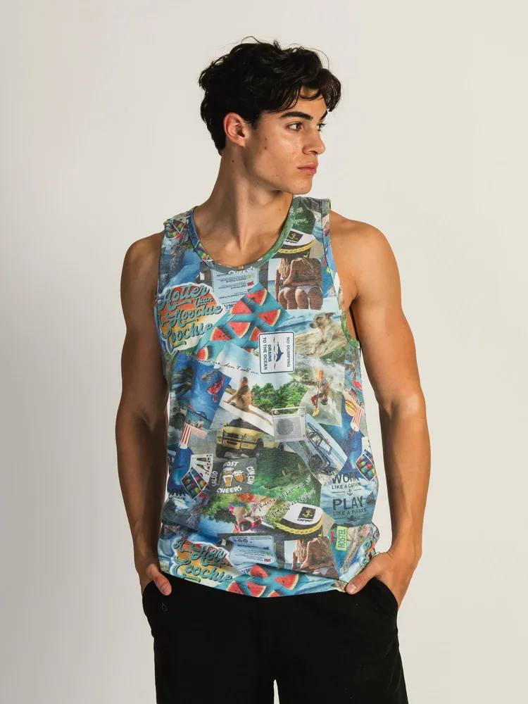 KOLBY MARCO COLLAGE PRINT TANK - THE BEACH CLEARANCE